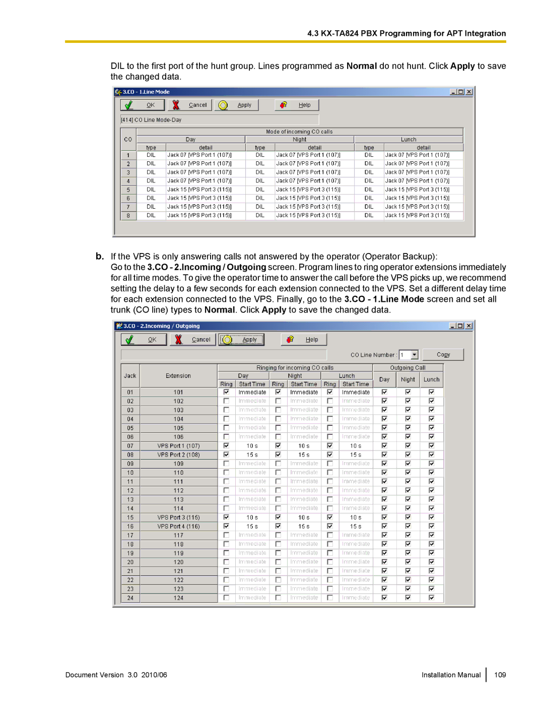 Panasonic KX-TVA50 installation manual Document Version 3.0 2010/06 Installation Manual 109 