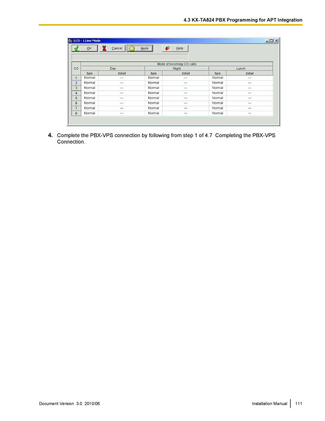 Panasonic KX-TVA50 installation manual Document Version 3.0 2010/06 Installation Manual 111 