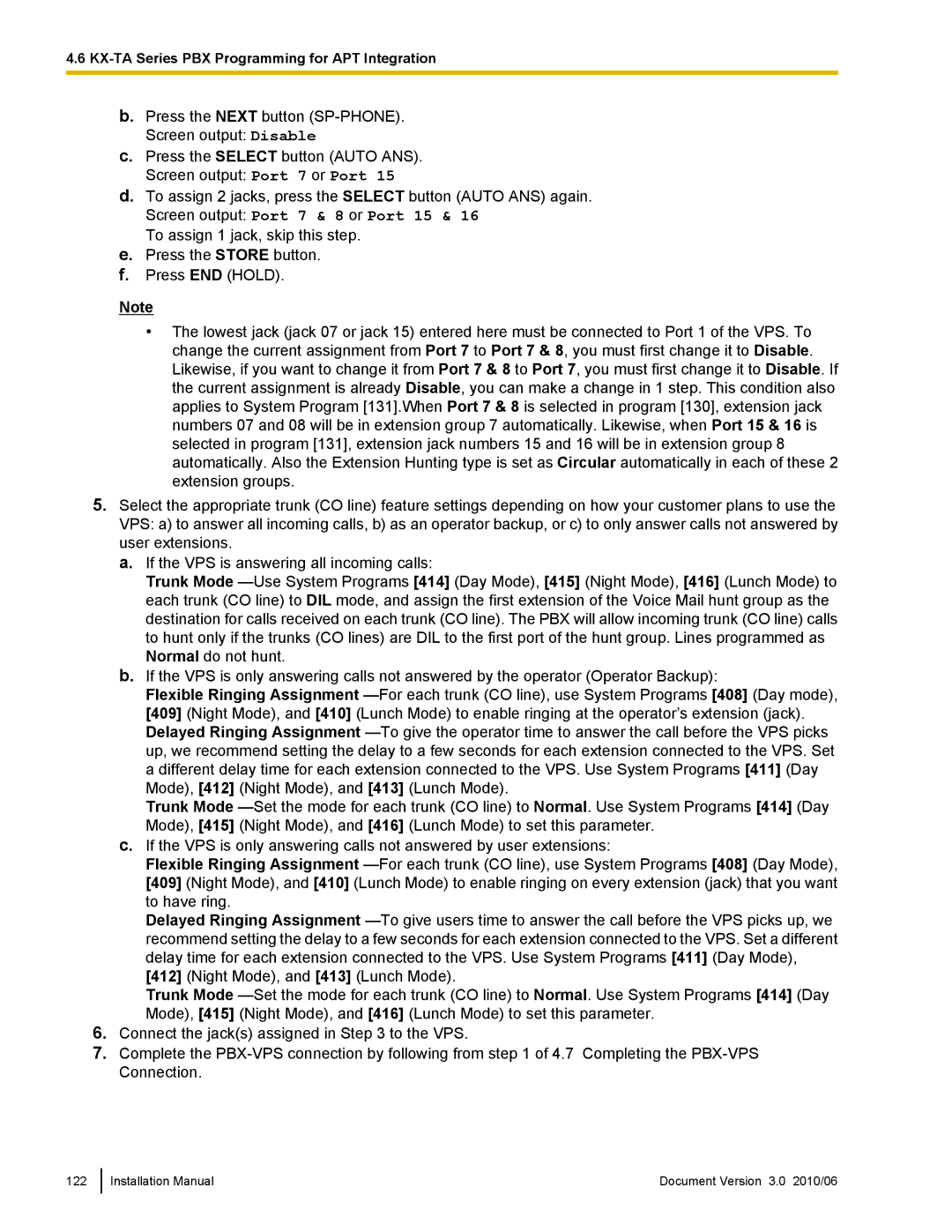 Panasonic KX-TVA50 installation manual Installation Manual Document Version 3.0 2010/06 