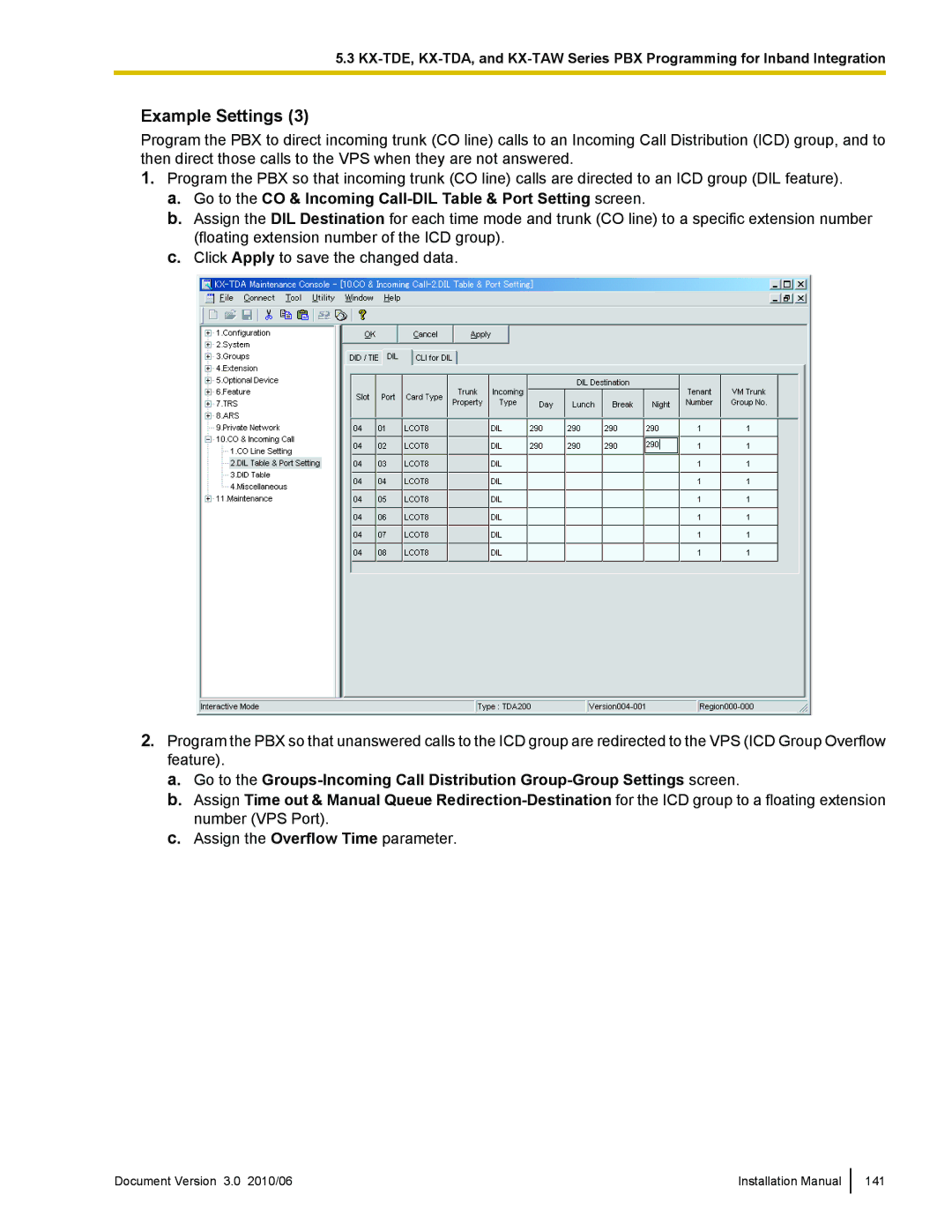 Panasonic KX-TVA50 installation manual Document Version 3.0 2010/06 Installation Manual 141 