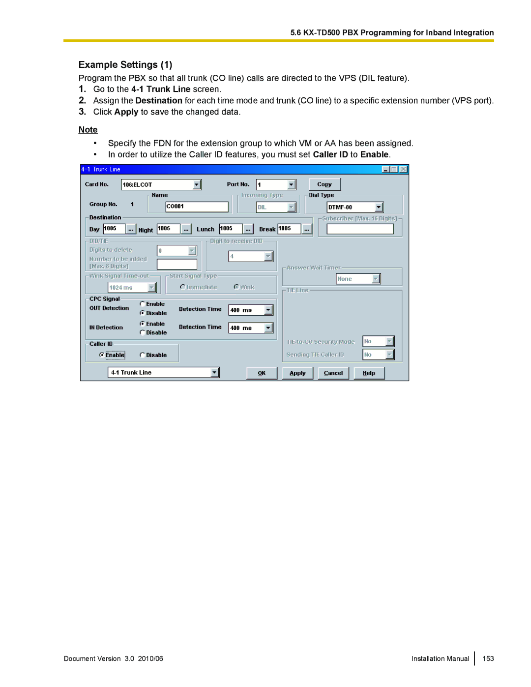 Panasonic KX-TVA50 installation manual Document Version 3.0 2010/06 Installation Manual 153 