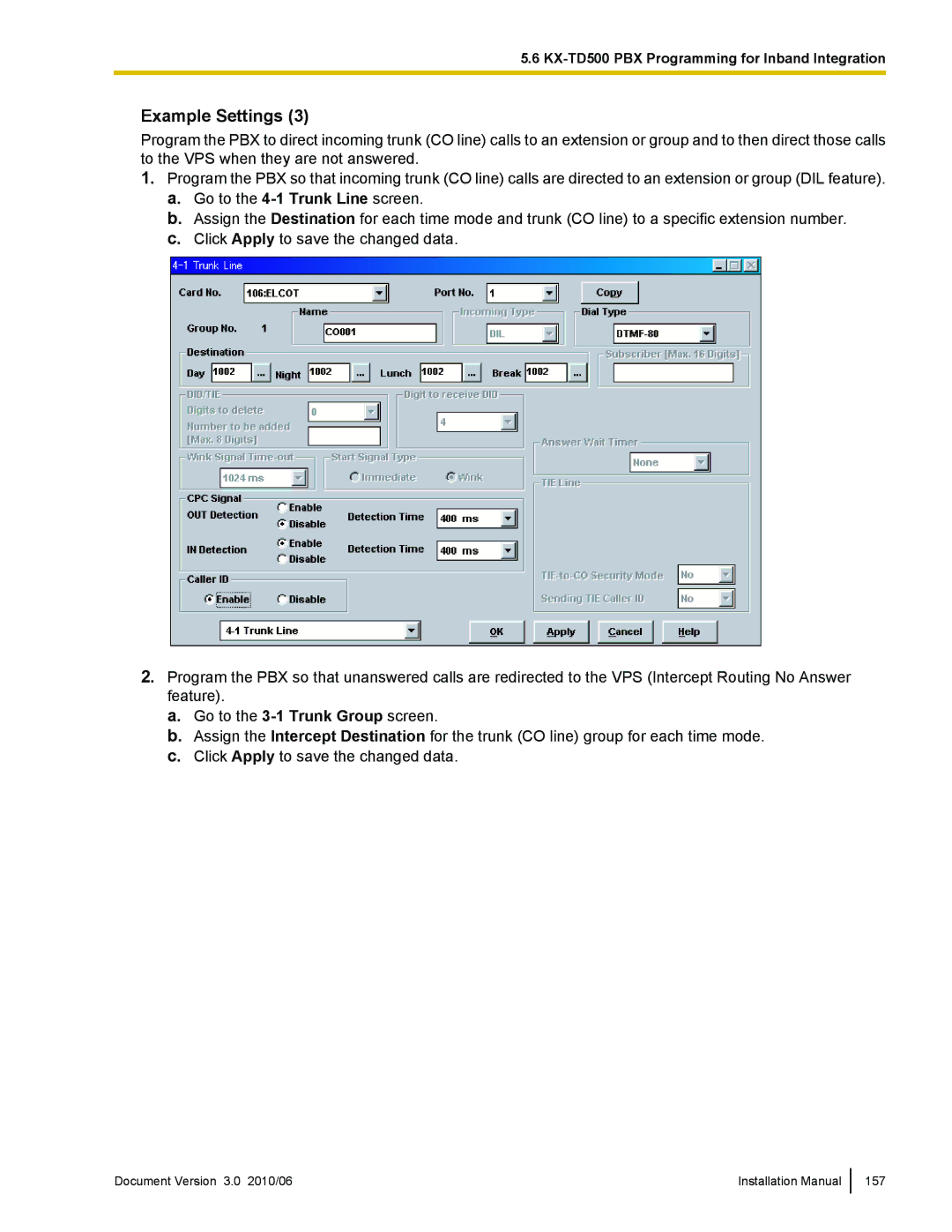 Panasonic KX-TVA50 installation manual Document Version 3.0 2010/06 Installation Manual 157 