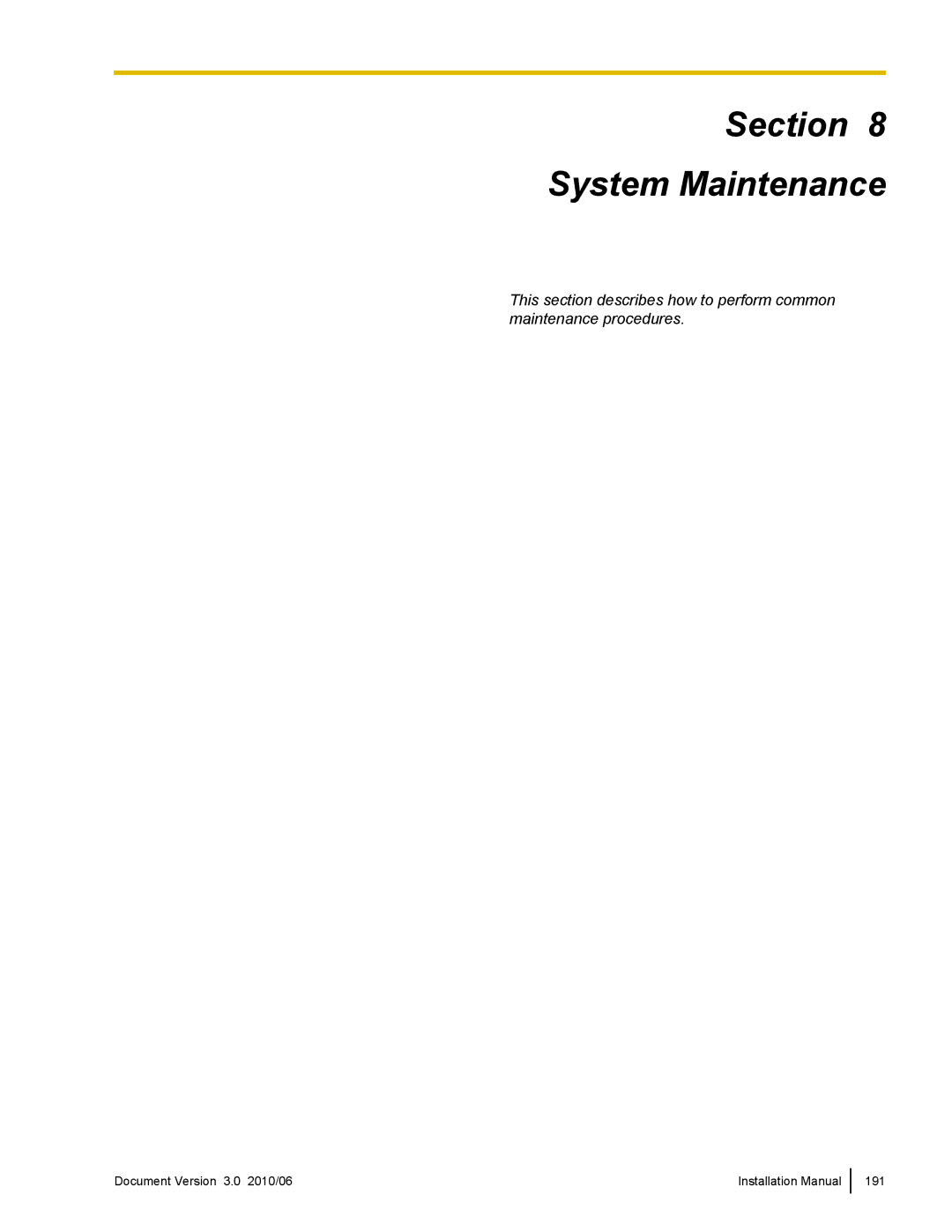 Panasonic KX-TVA50 installation manual System Maintenance 