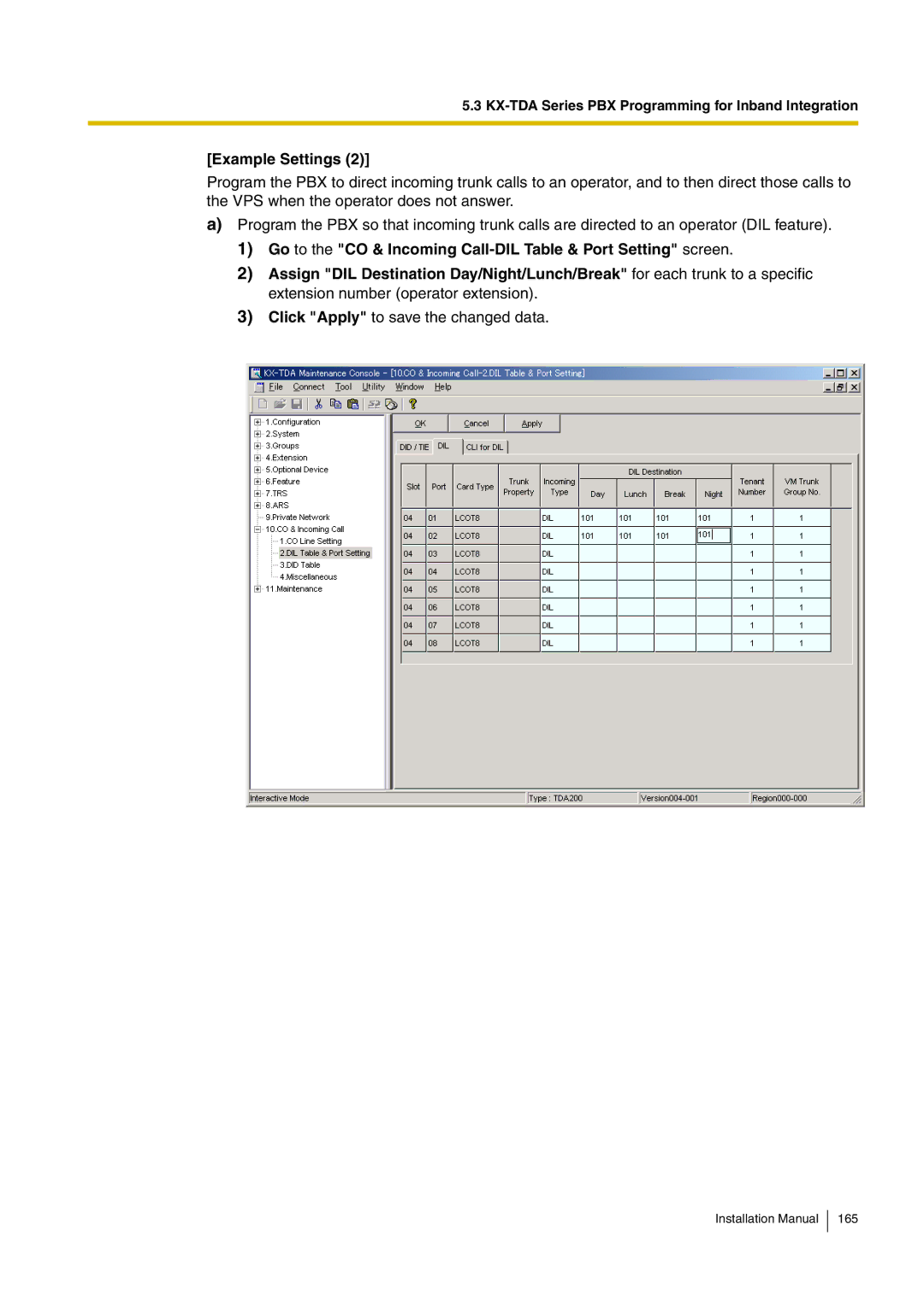 Panasonic KX-TVM50 installation manual Installation Manual 165 