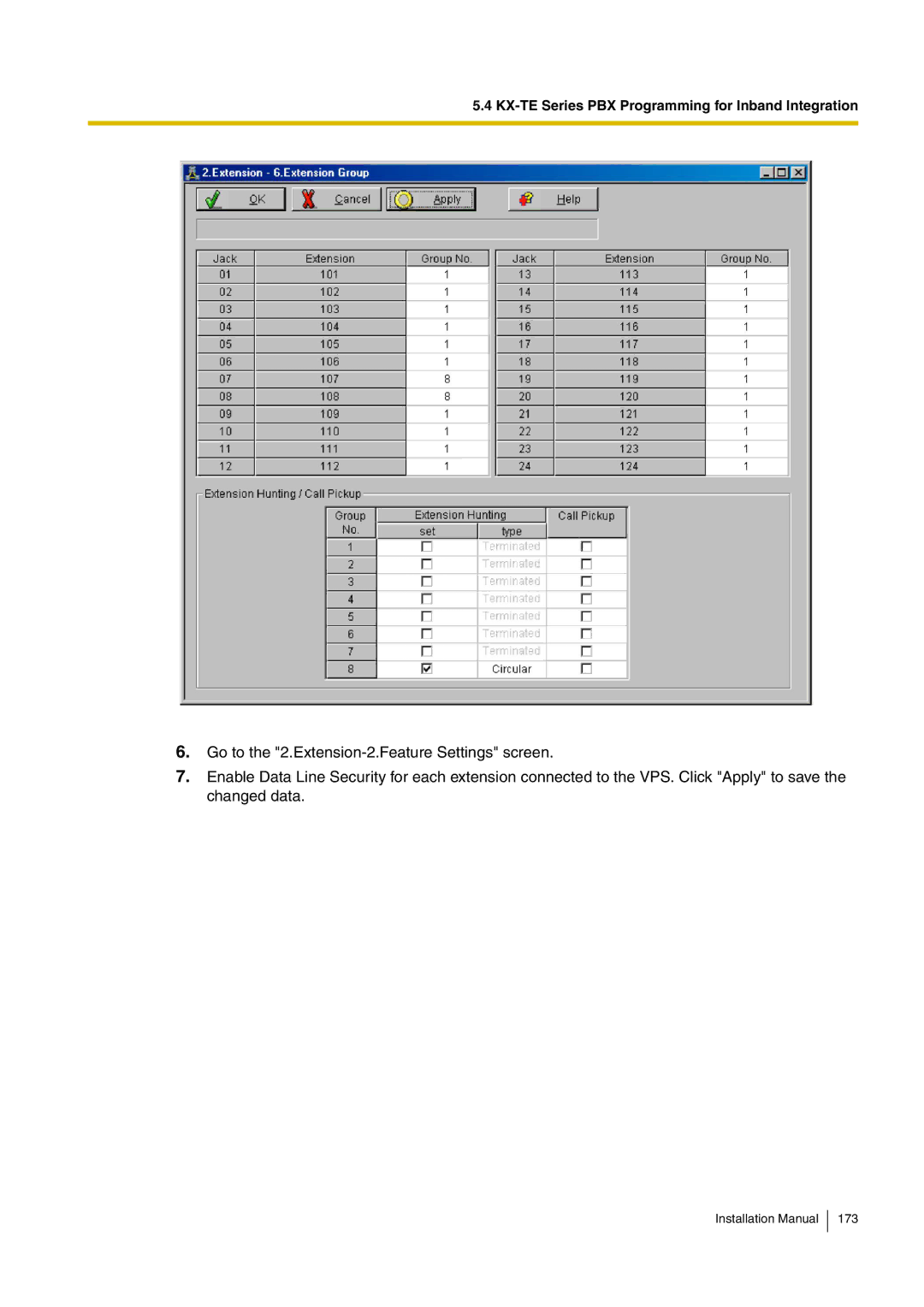 Panasonic KX-TVM50 installation manual KX-TE Series PBX Programming for Inband Integration 