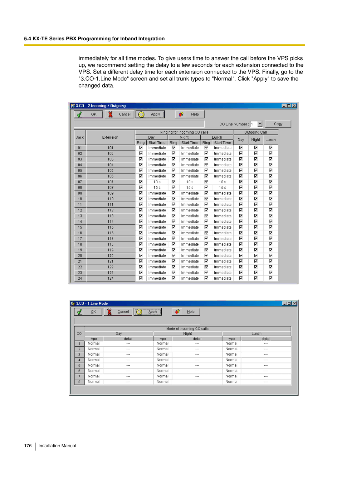 Panasonic KX-TVM50 installation manual KX-TE Series PBX Programming for Inband Integration 