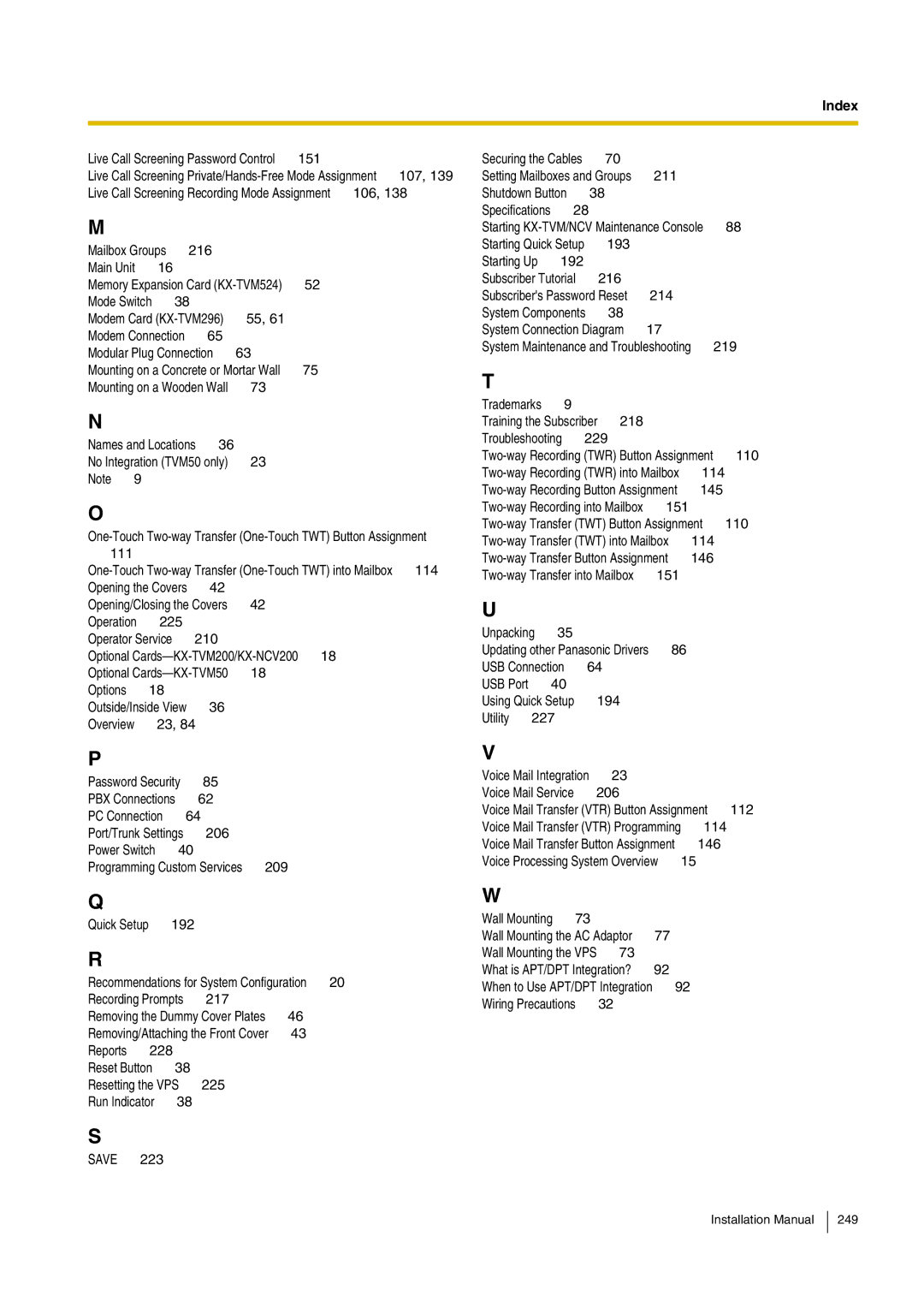 Panasonic KX-TVM50 installation manual 151 