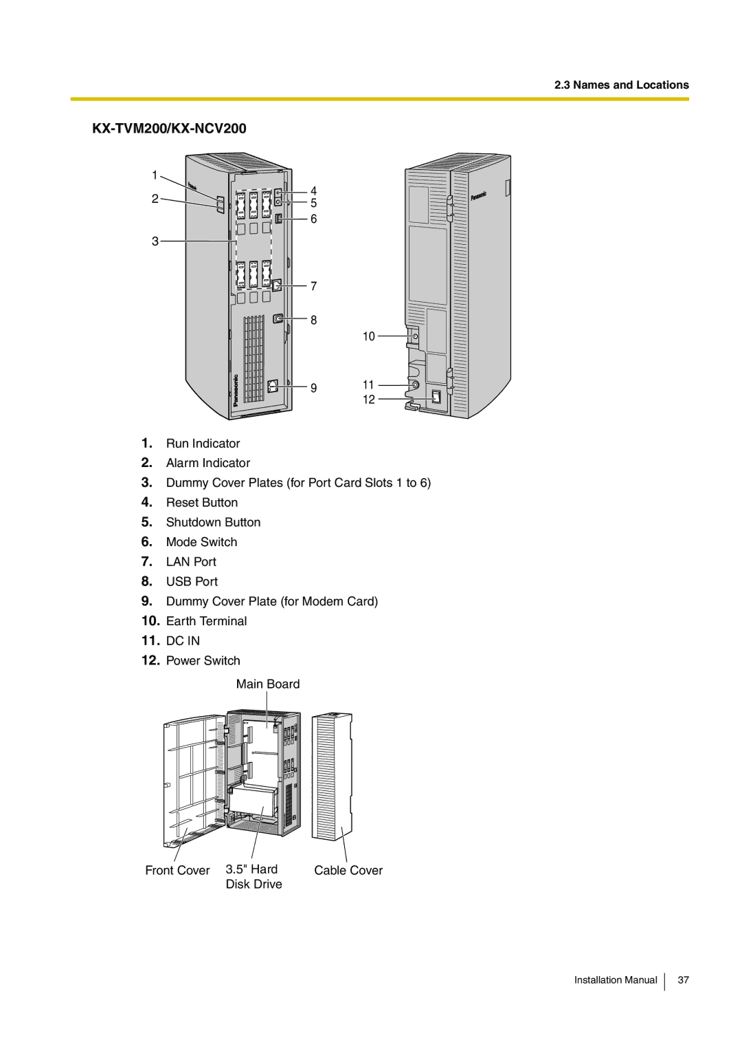 Panasonic KX-TVM50 installation manual KX-TVM200/KX-NCV200 