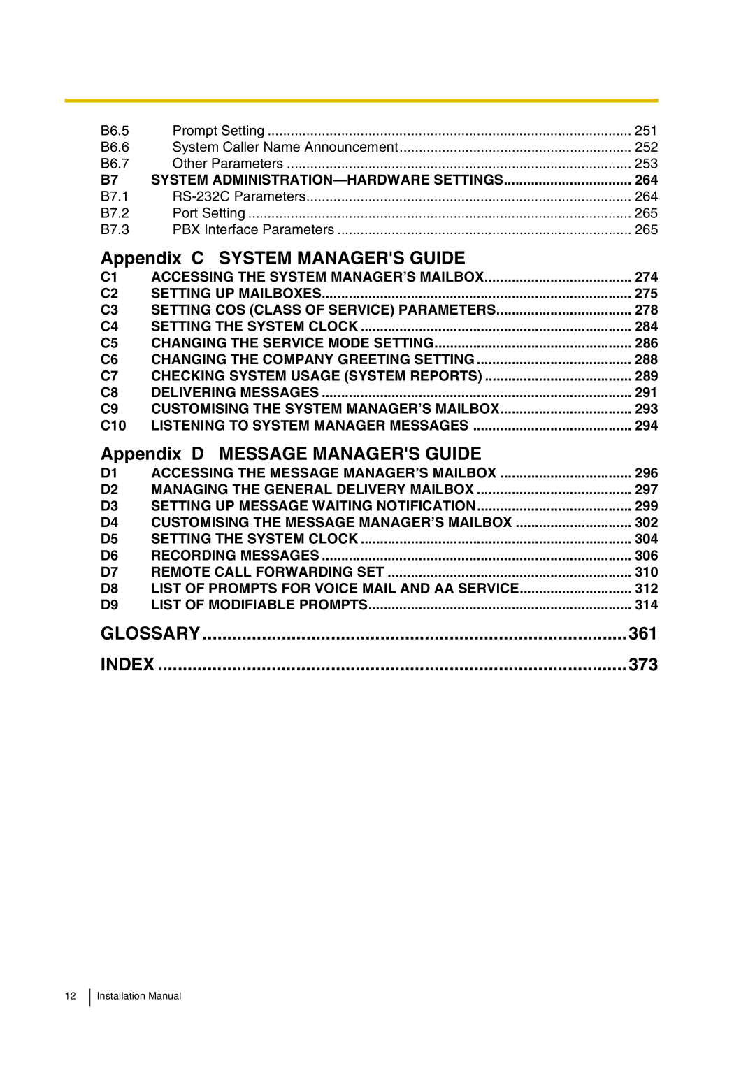 Panasonic KX-TVP200 installation manual Glossary 