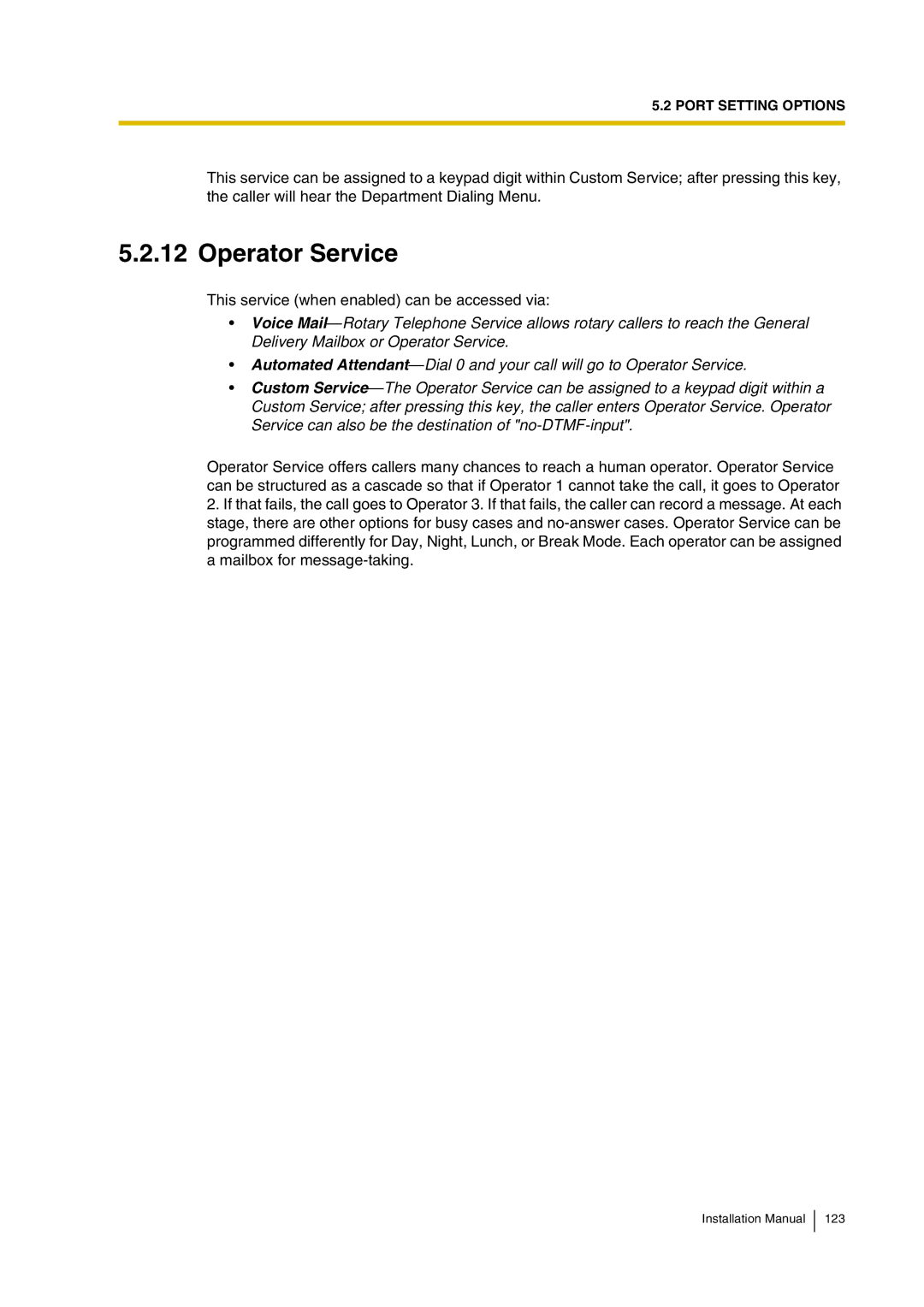 Panasonic KX-TVP200 installation manual Operator Service 