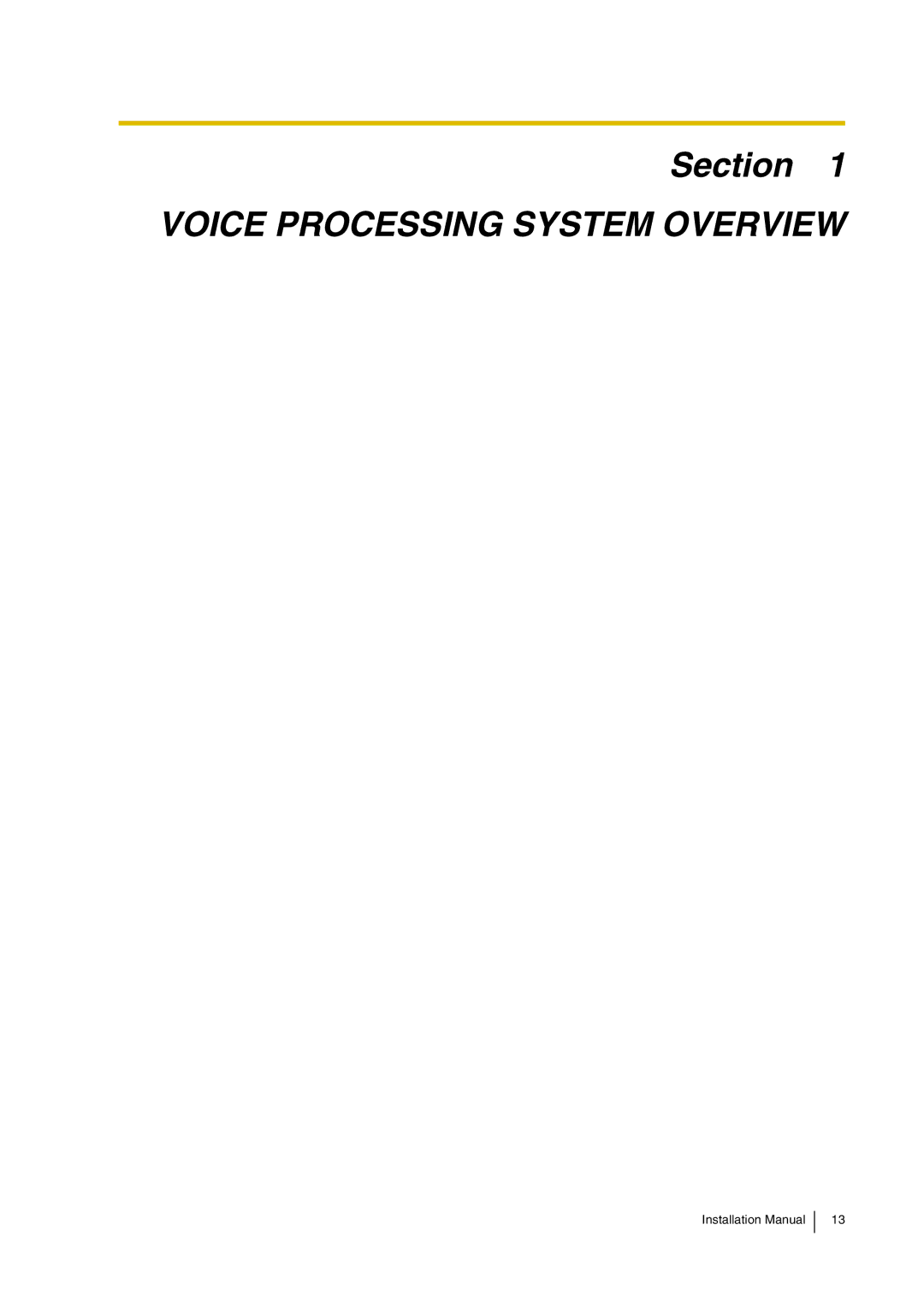 Panasonic KX-TVP200 installation manual Voice Processing System Overview 