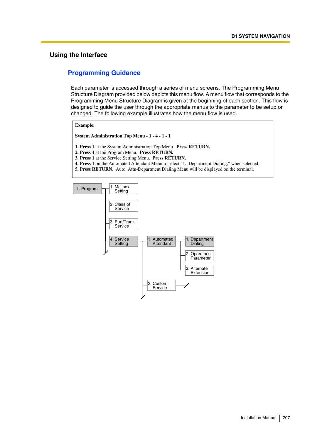 Panasonic KX-TVP200 installation manual Using the Interface, Programming Guidance 