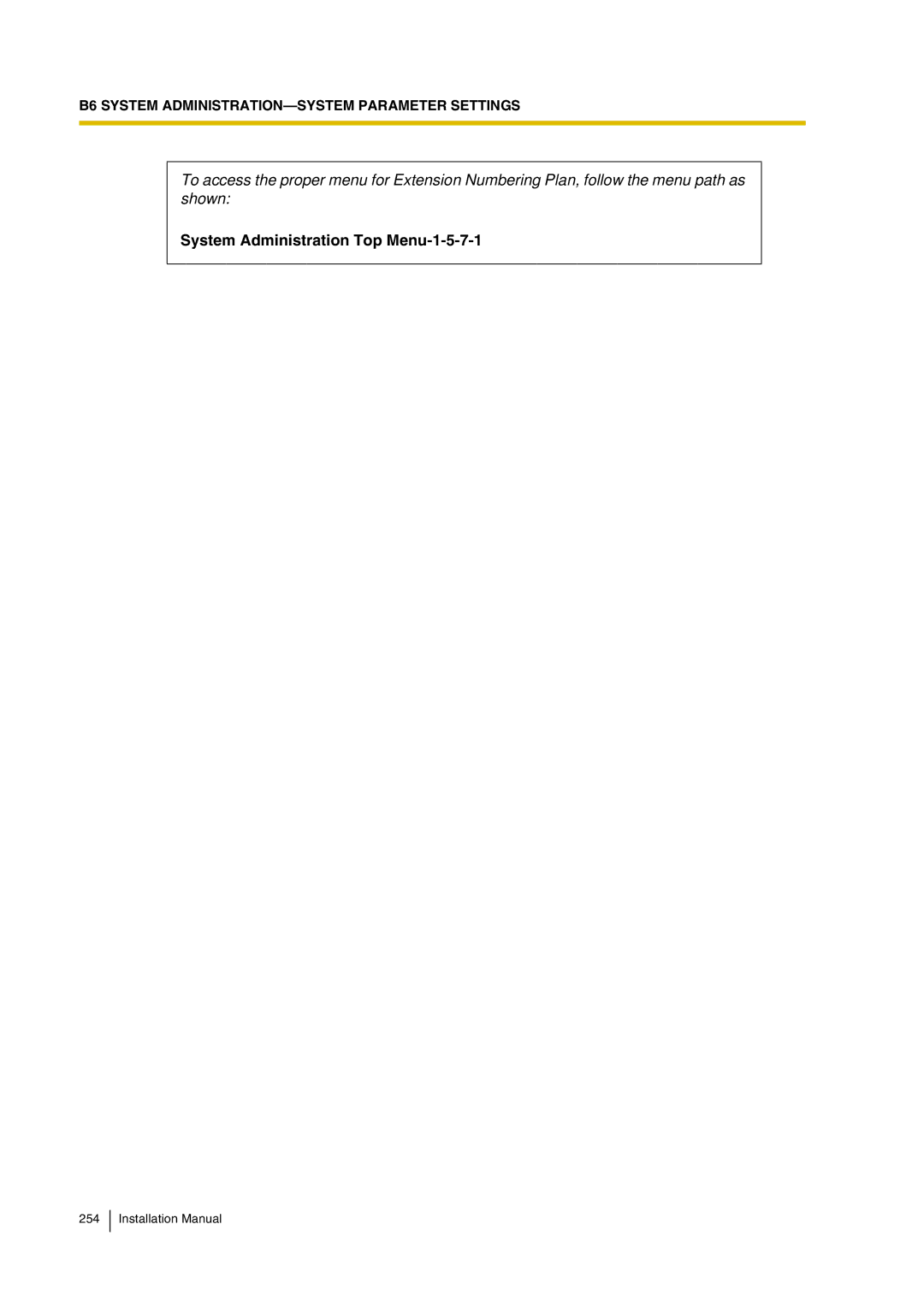 Panasonic KX-TVP200 installation manual System Administration Top Menu-1-5-7-1 