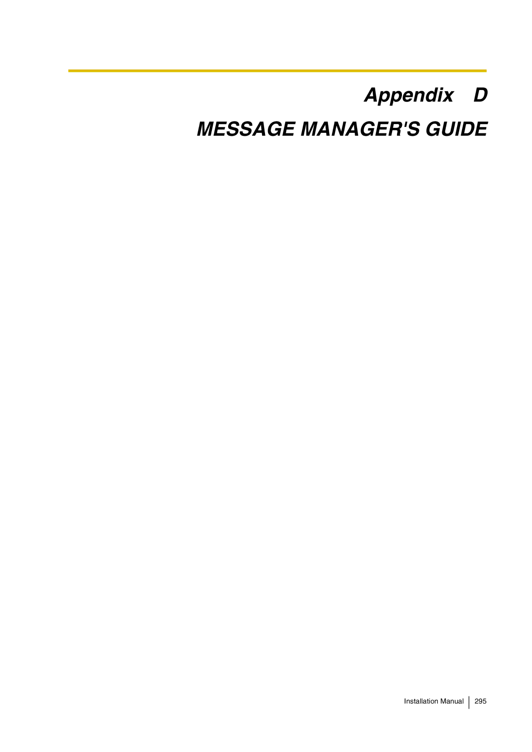 Panasonic KX-TVP200 installation manual Message Managers Guide 