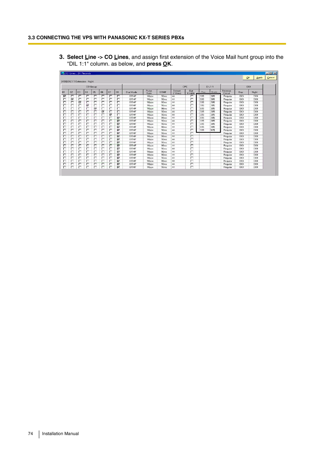 Panasonic KX-TVP200 installation manual Connecting the VPS with Panasonic KX-T Series PBXs 