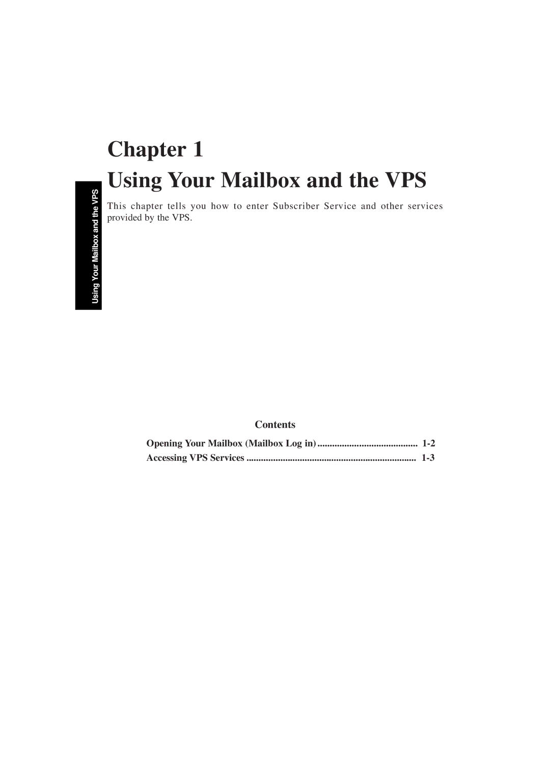 Panasonic KX-TVP200E manual Chapter Using Your Mailbox and the VPS 