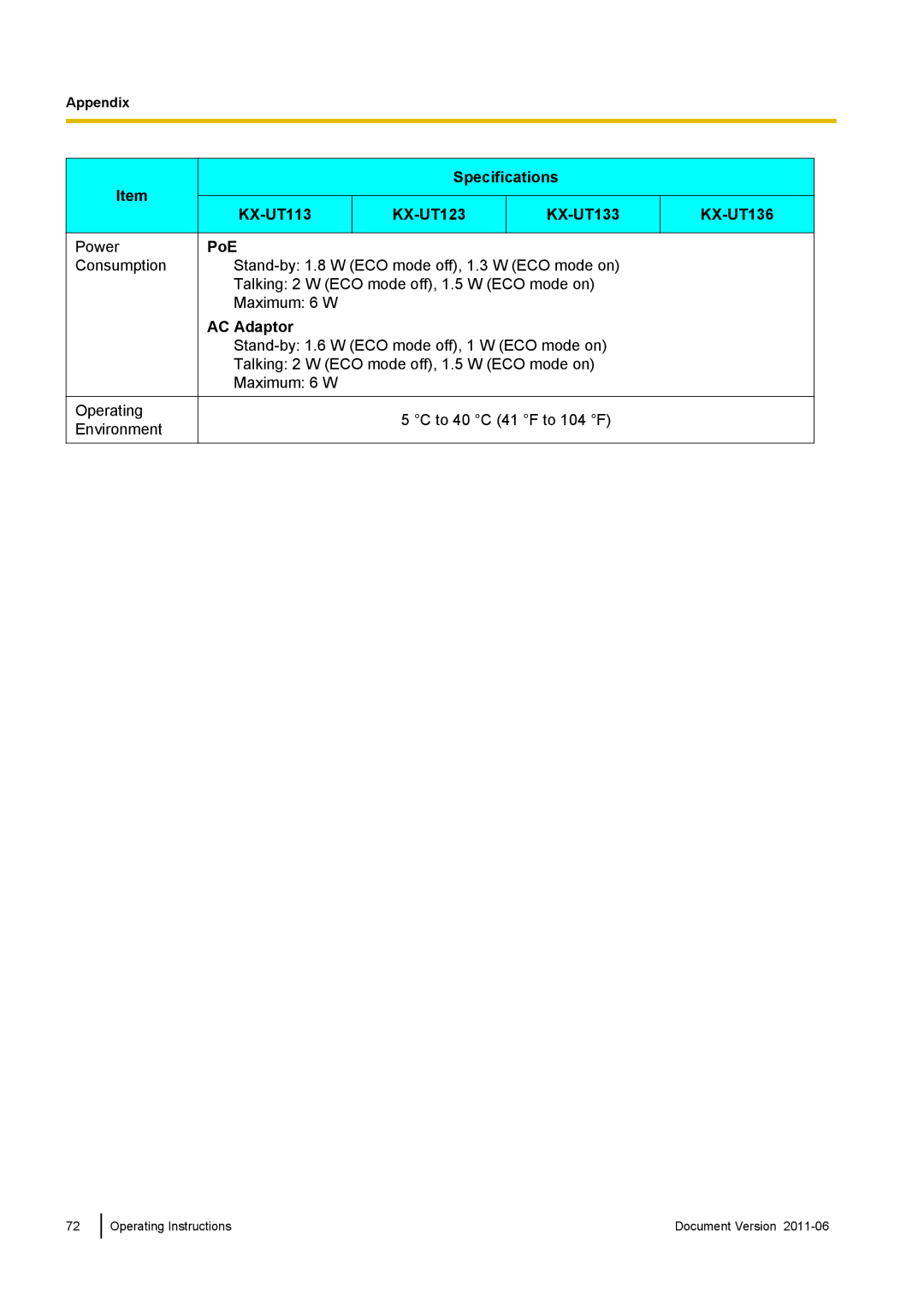 Panasonic KX-UT133, KX-UT113, KX-UT136, KX-UT123 manual PoE, AC Adaptor 