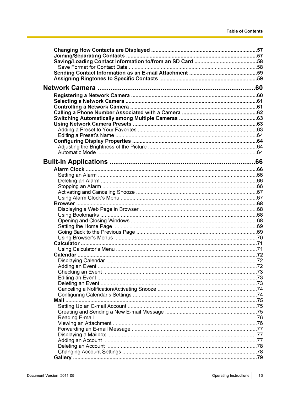 Panasonic KX-UT670 operating instructions Network Camera 