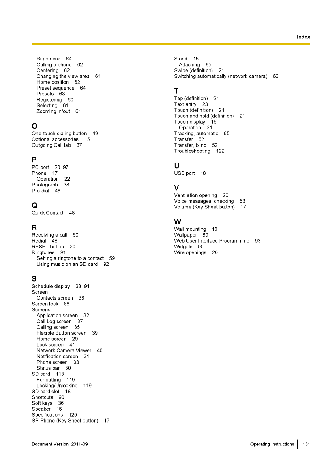 Panasonic KX-UT670 operating instructions Presets 