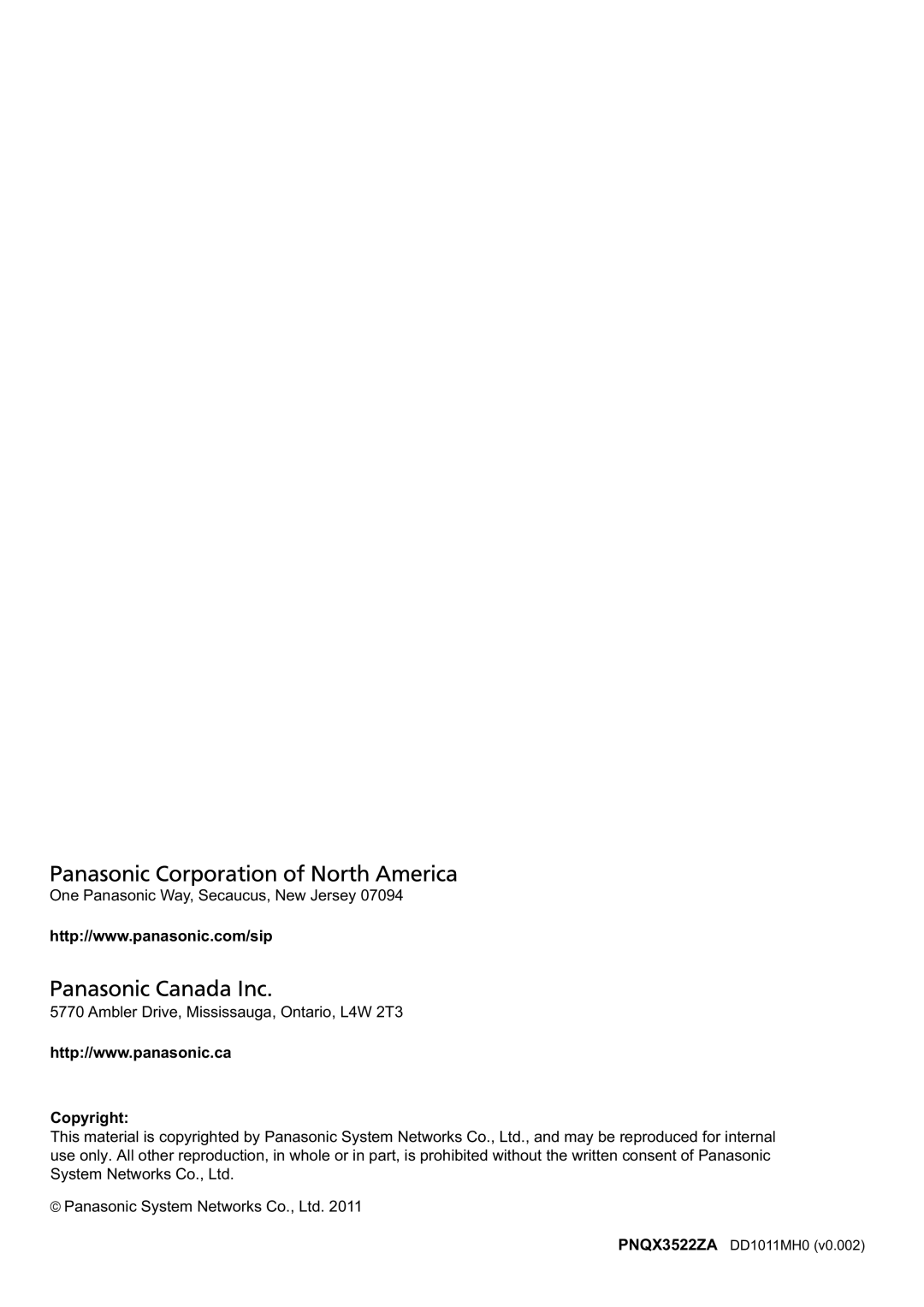 Panasonic KX-UT670 operating instructions Copyright 