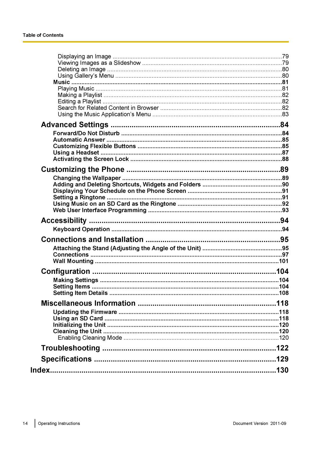 Panasonic KX-UT670 operating instructions Keyboard Operation, Making Settings 104 Setting Items Setting Item Details 108 