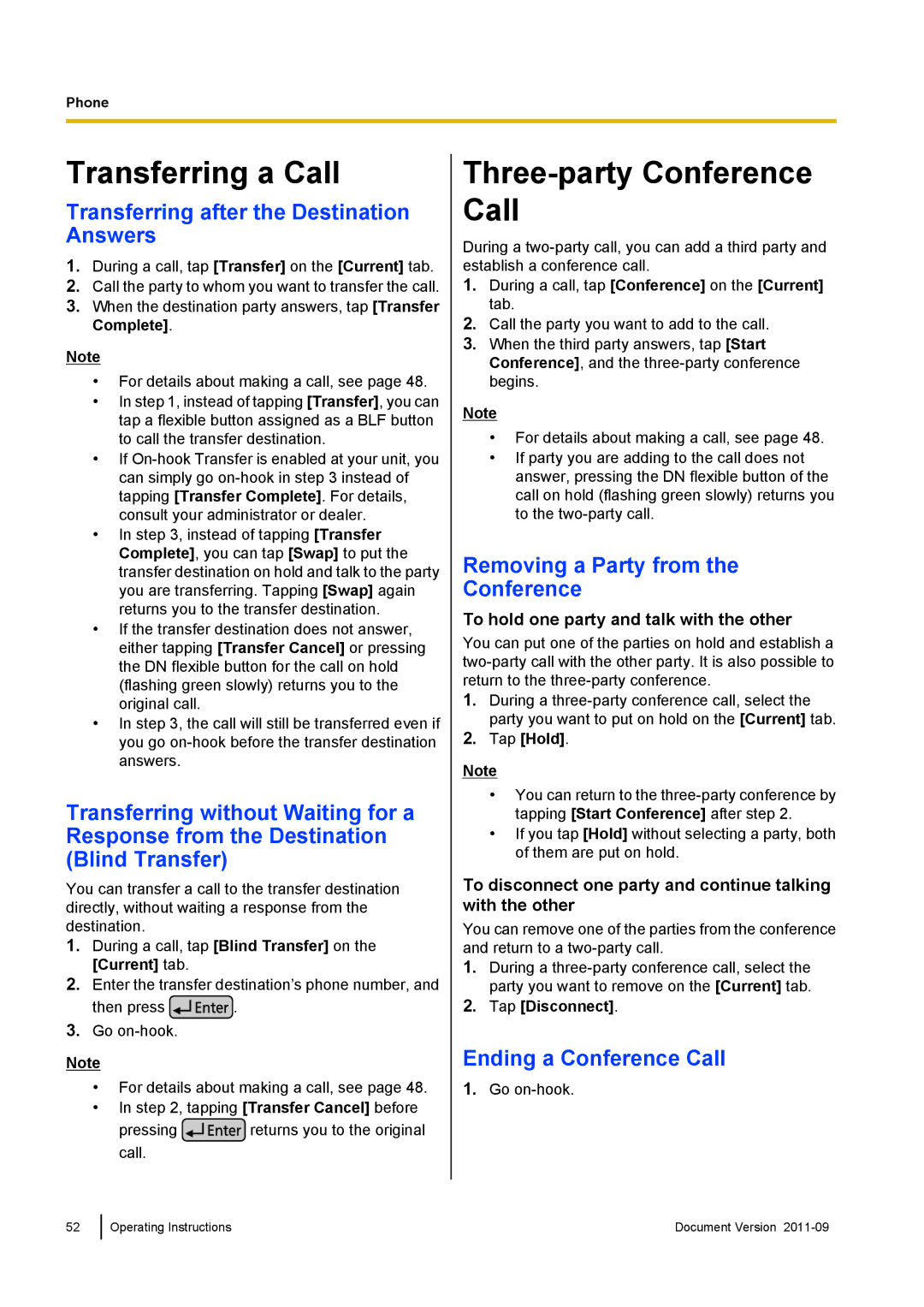 Panasonic KX-UT670 Transferring a Call, Three-party Conference Call, Transferring after the Destination Answers 