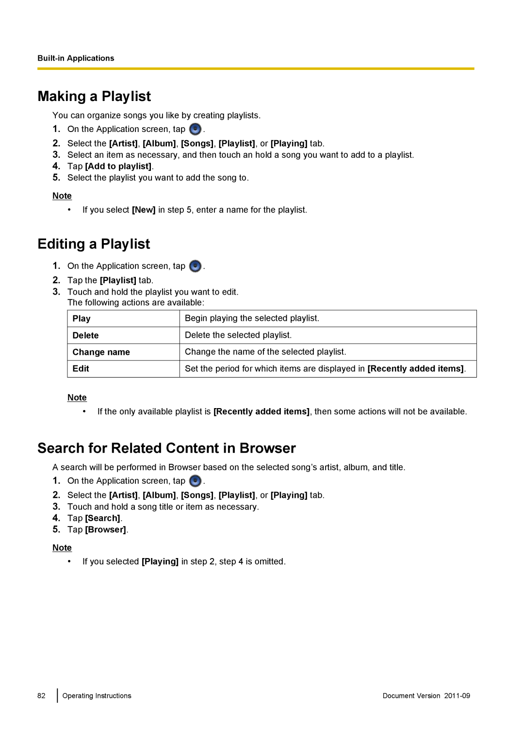 Panasonic KX-UT670 operating instructions Making a Playlist, Editing a Playlist, Search for Related Content in Browser 