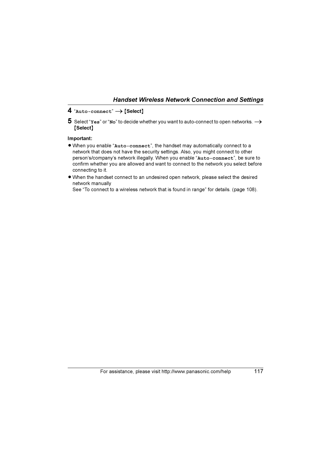 Panasonic KX WP1050 operating instructions Auto-connectiSelect 