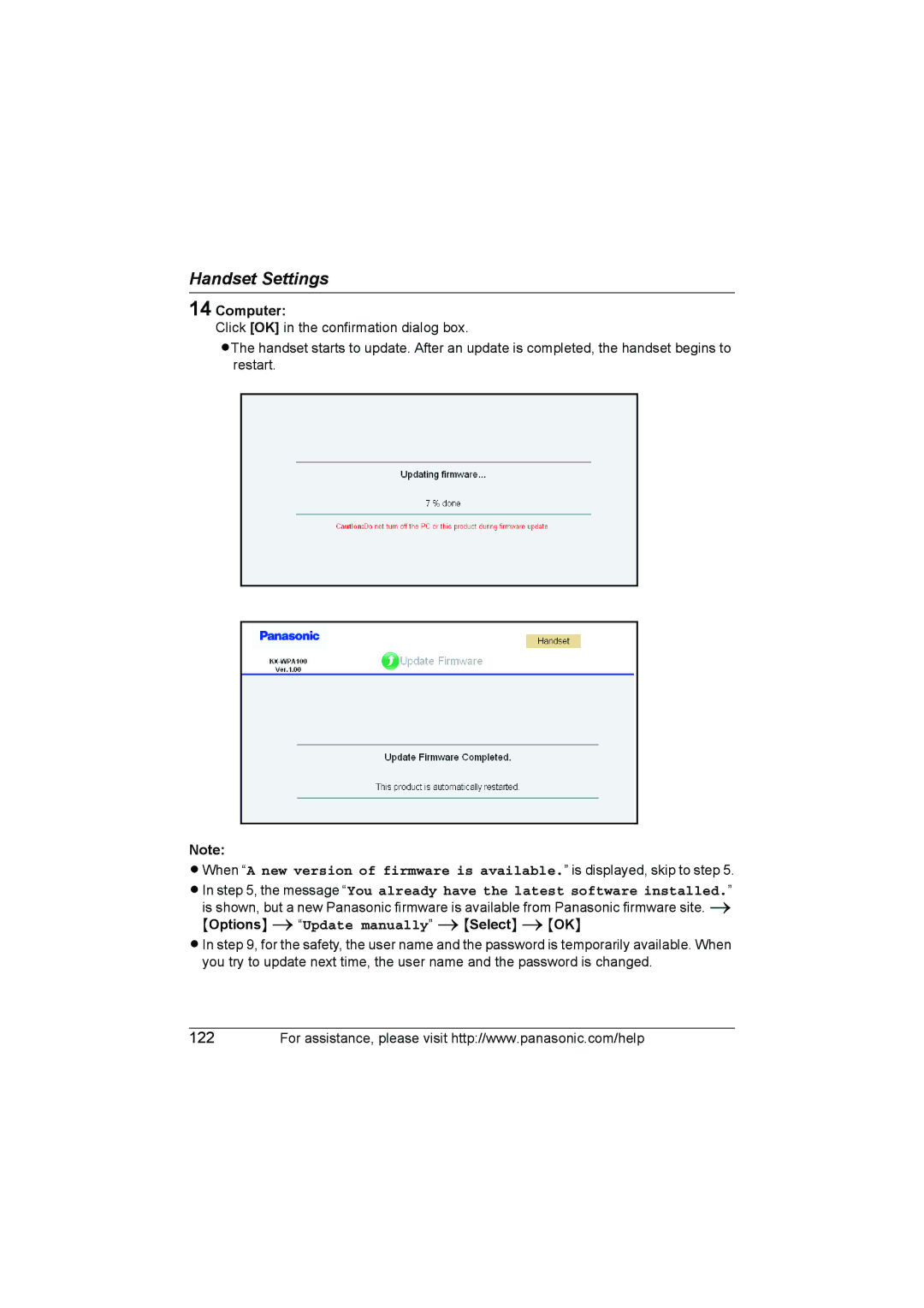 Panasonic KX WP1050 operating instructions Handset Settings 