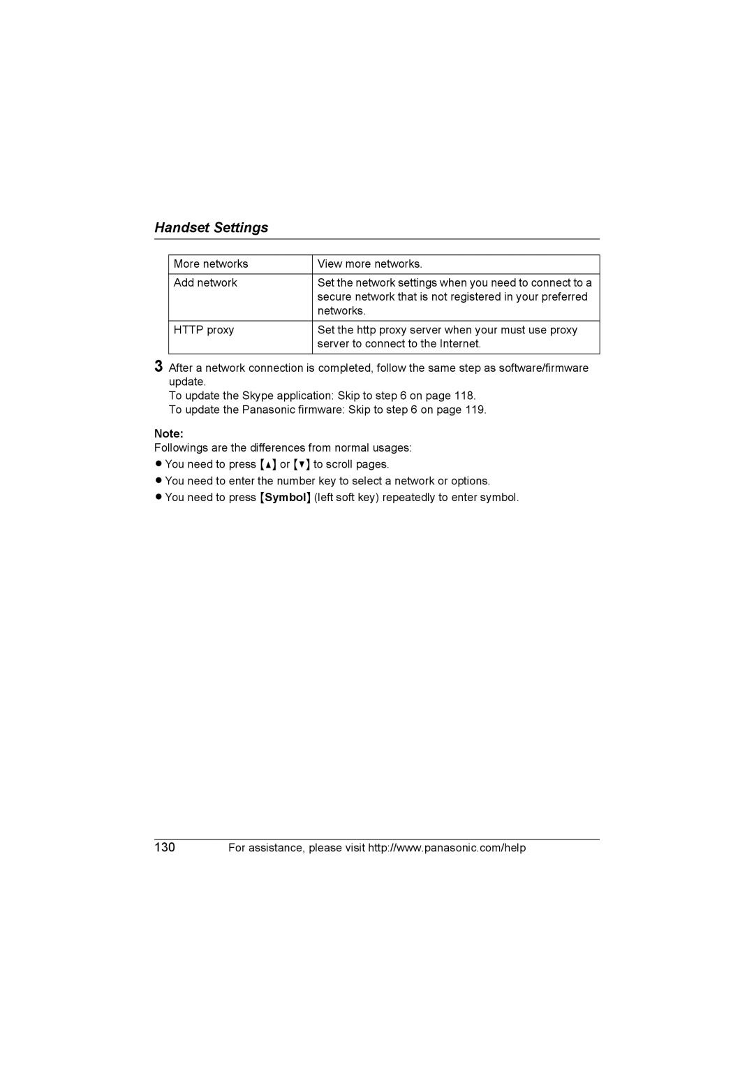 Panasonic KX WP1050 operating instructions More networks View more networks Add network 