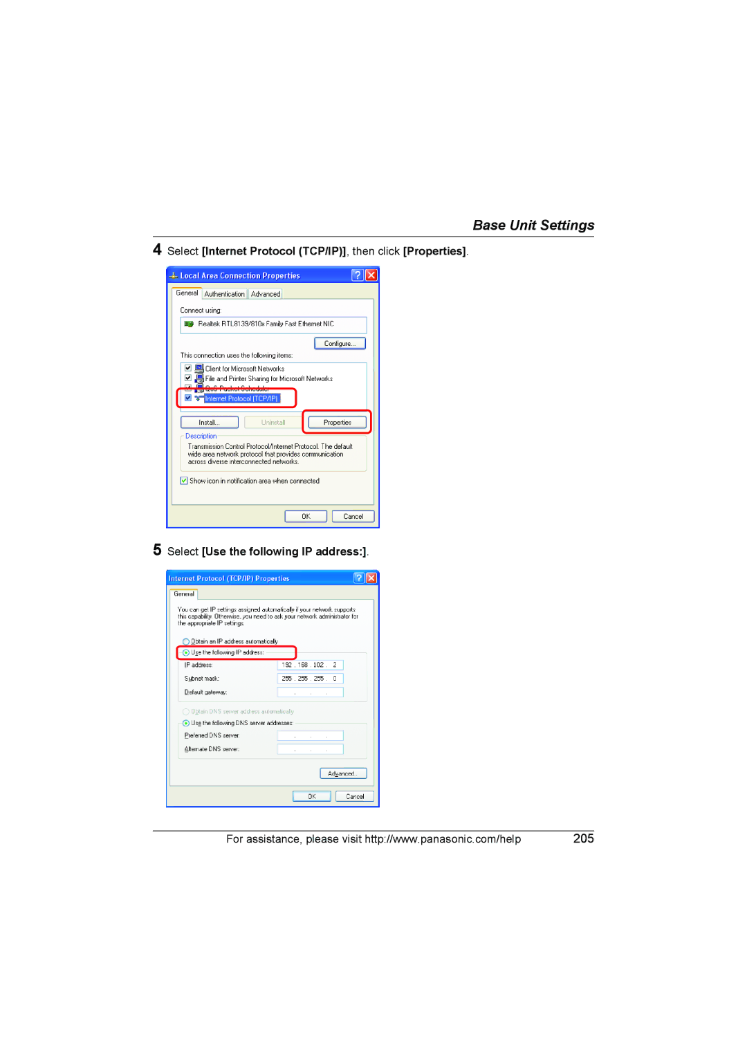 Panasonic KX WP1050 operating instructions 205 