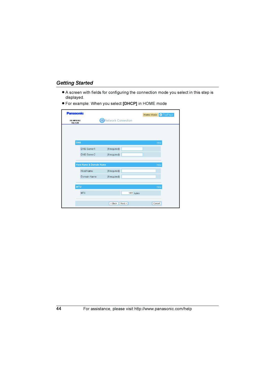 Panasonic KX WP1050 operating instructions Getting Started 