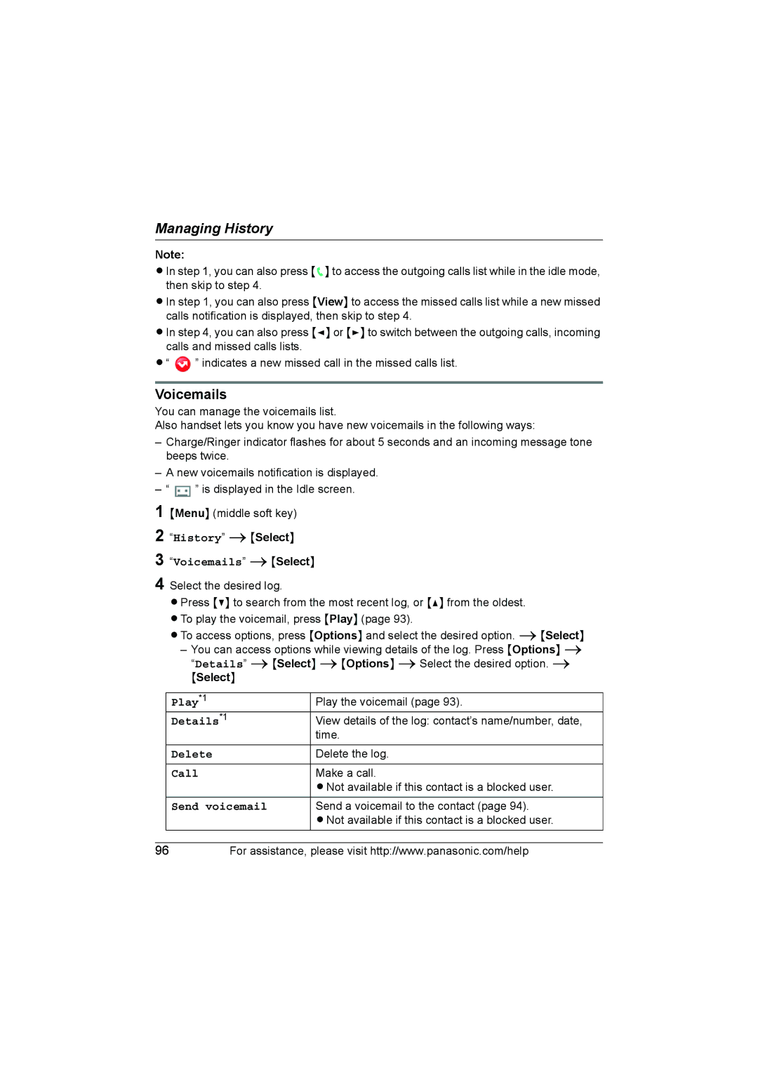 Panasonic KX WP1050 operating instructions Voicemails, Play *1, Details *1 