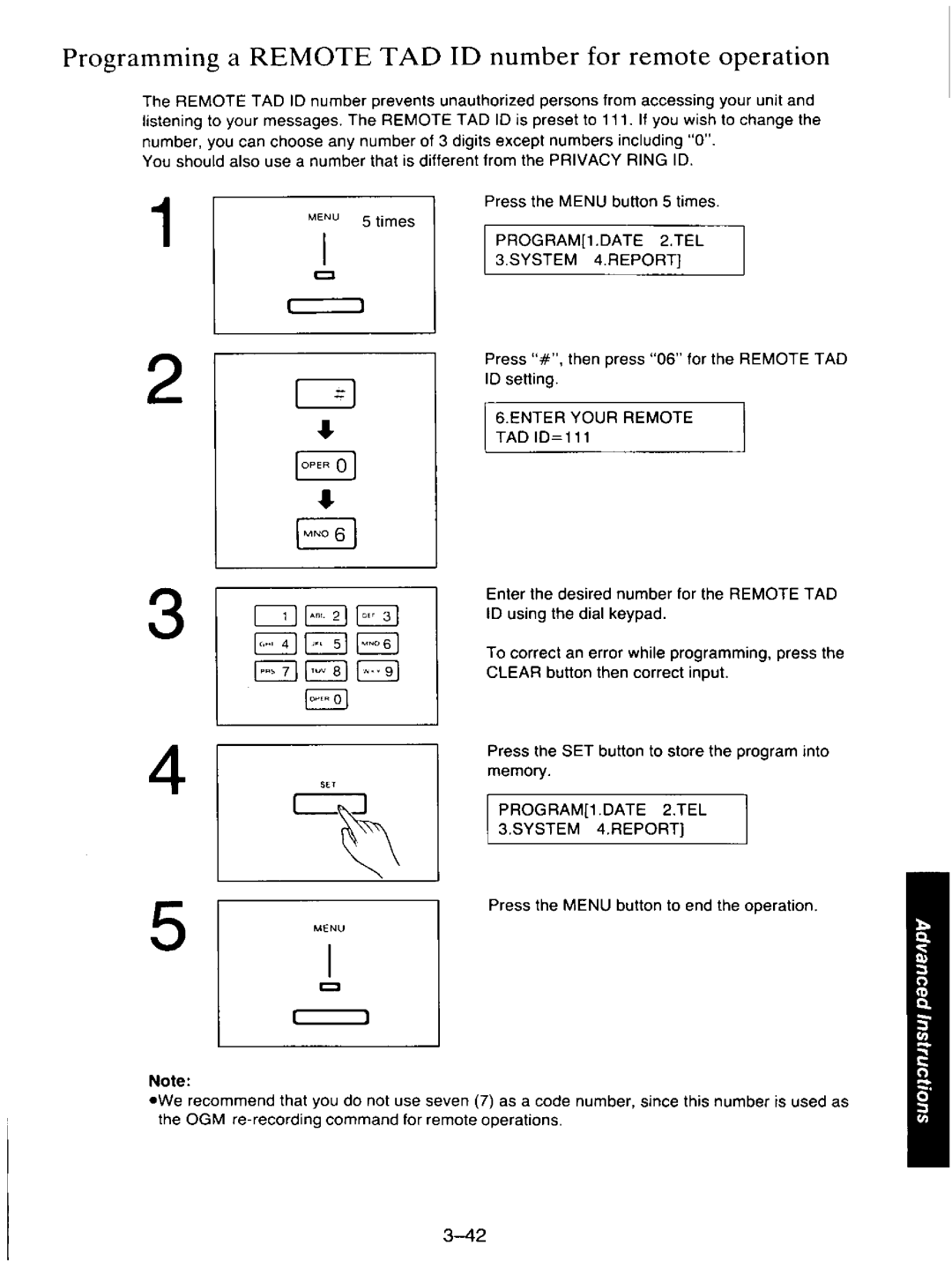 Panasonic KXF110 manual 