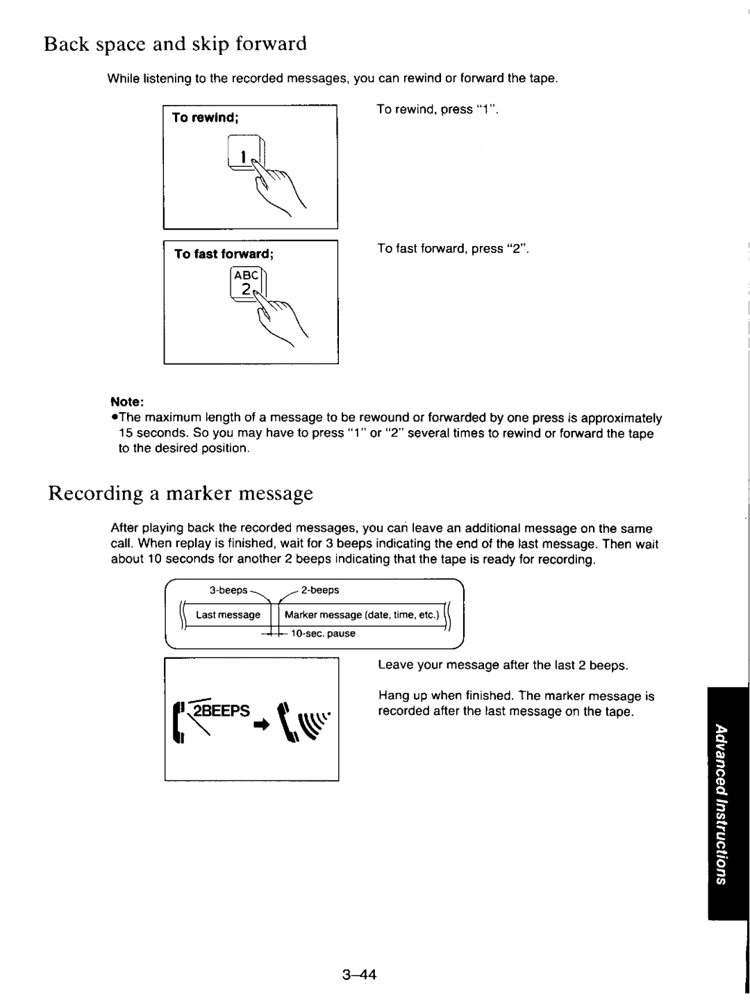 Panasonic KXF110 manual 