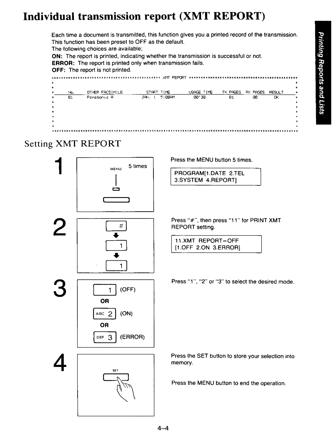 Panasonic KXF110 manual 