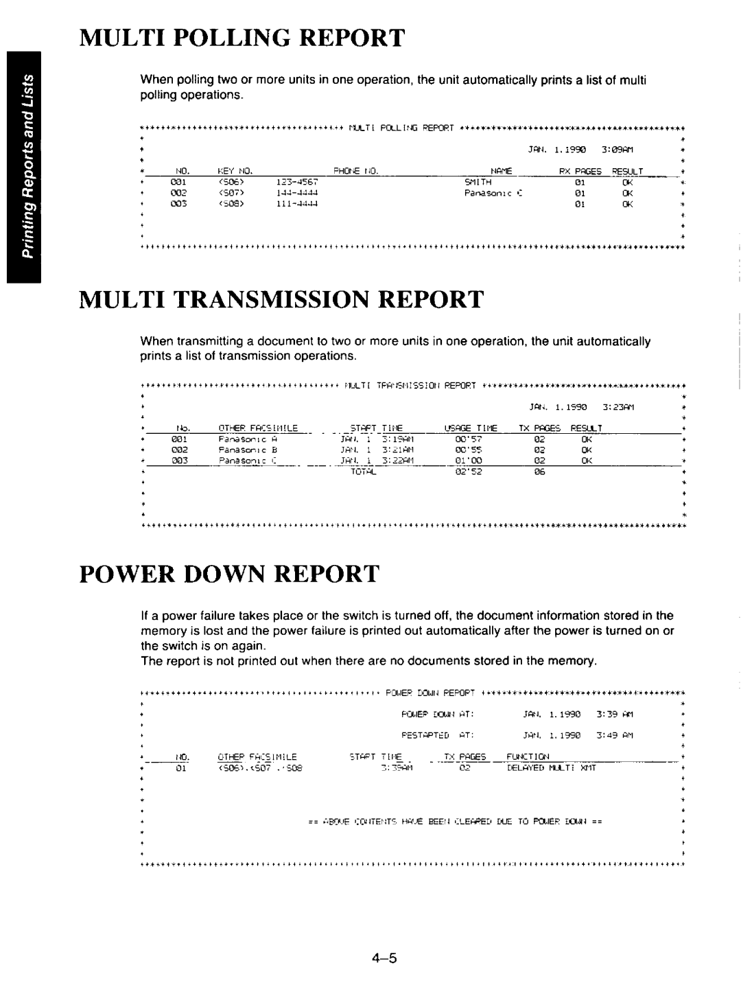 Panasonic KXF110 manual 