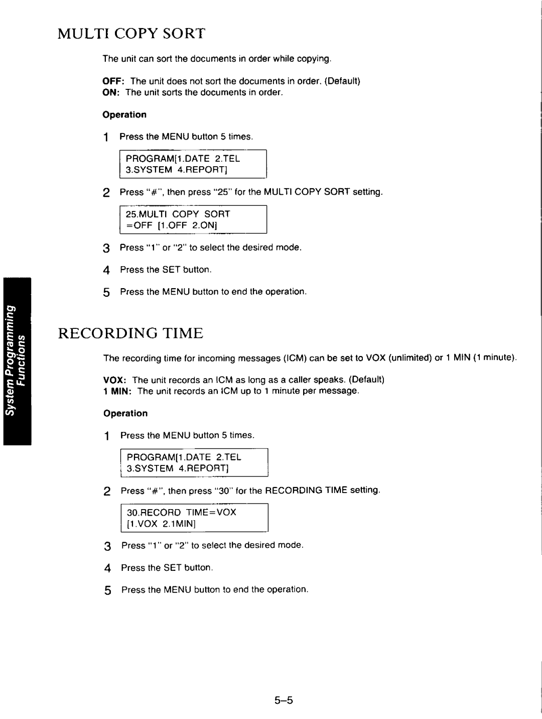 Panasonic KXF110 manual 