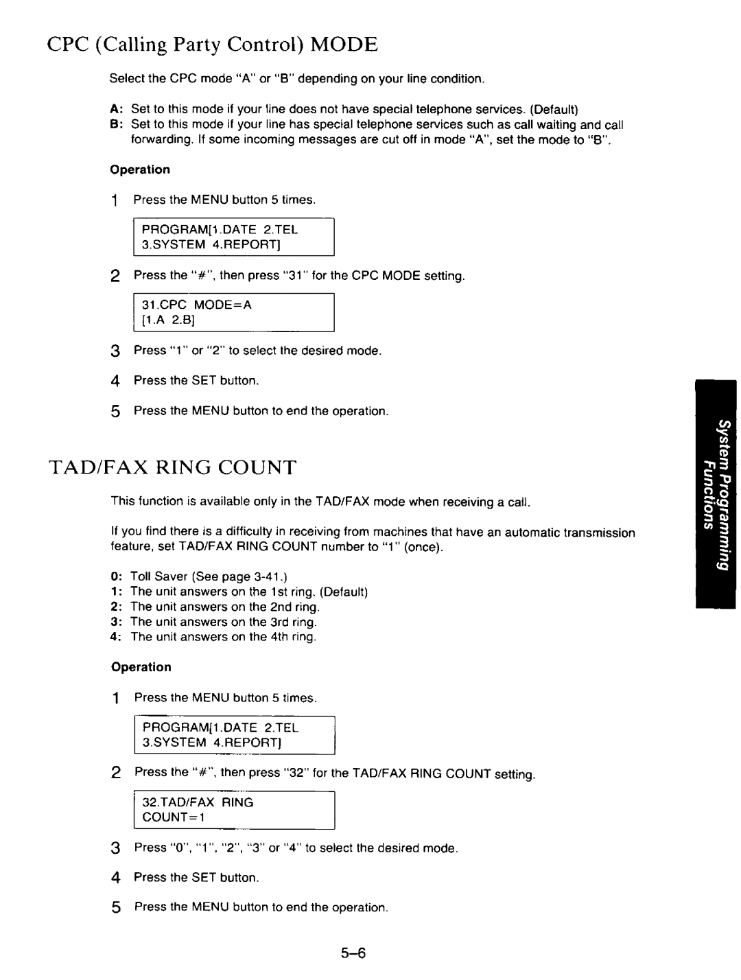 Panasonic KXF110 manual 