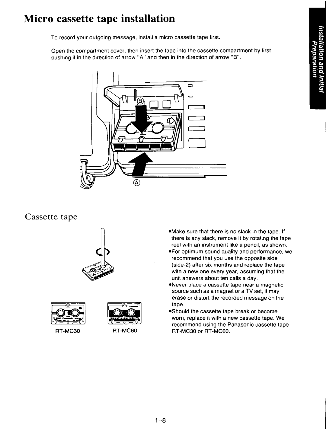 Panasonic KXF110 manual 