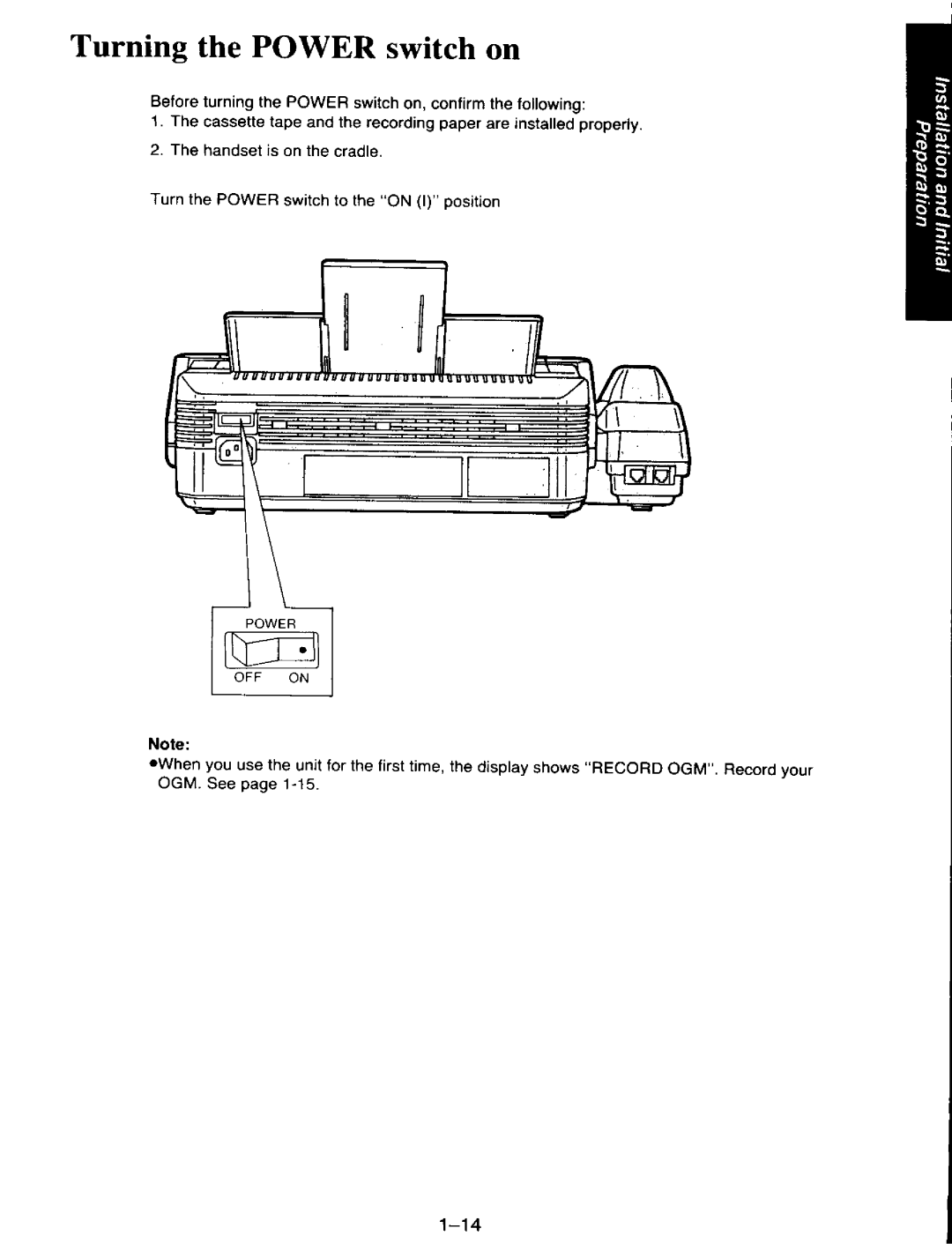 Panasonic KXF110 manual 