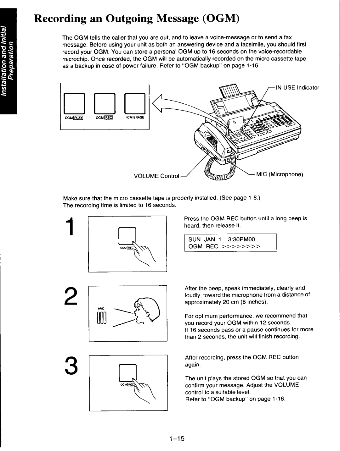 Panasonic KXF110 manual 