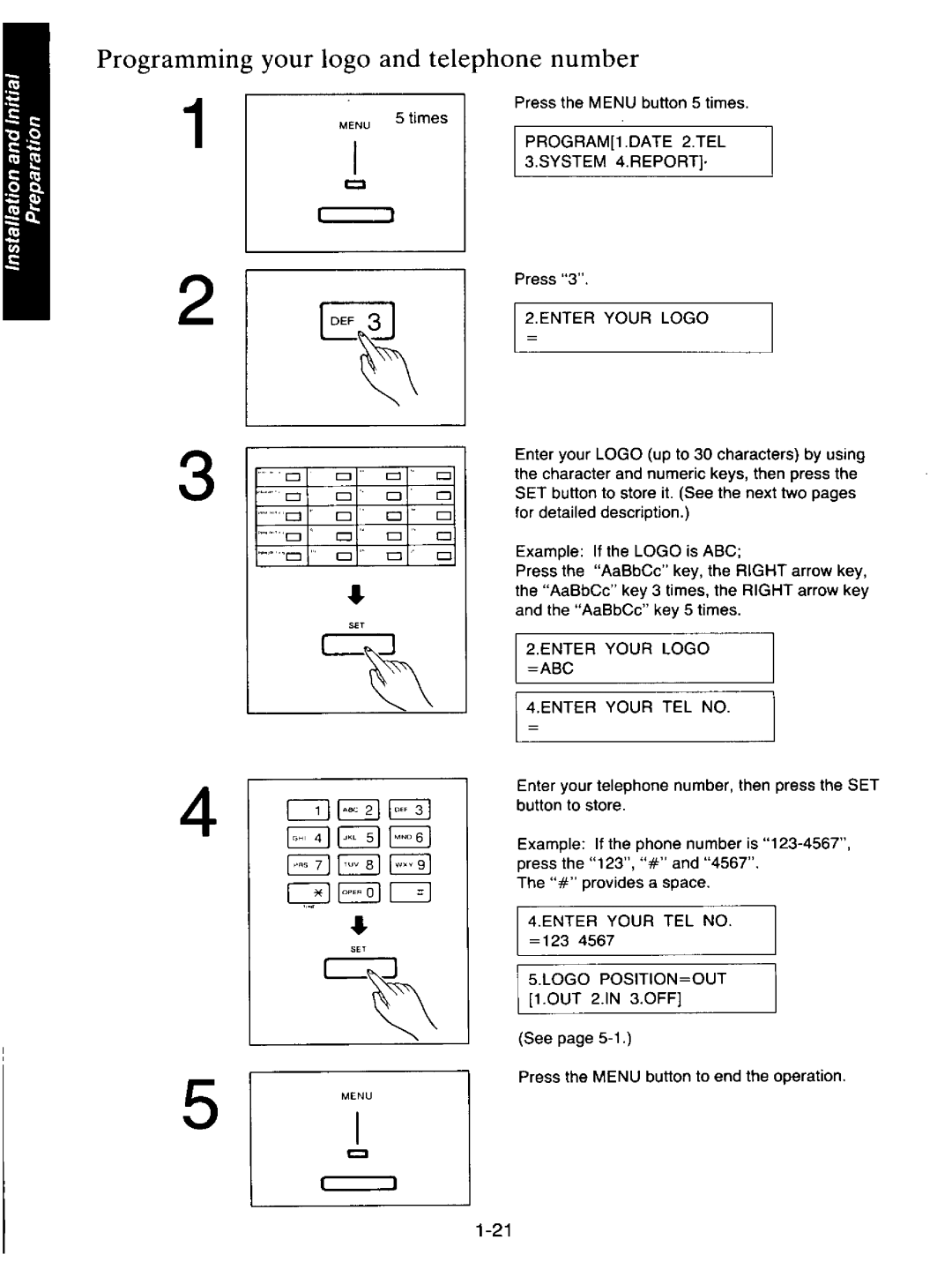 Panasonic KXF110 manual 