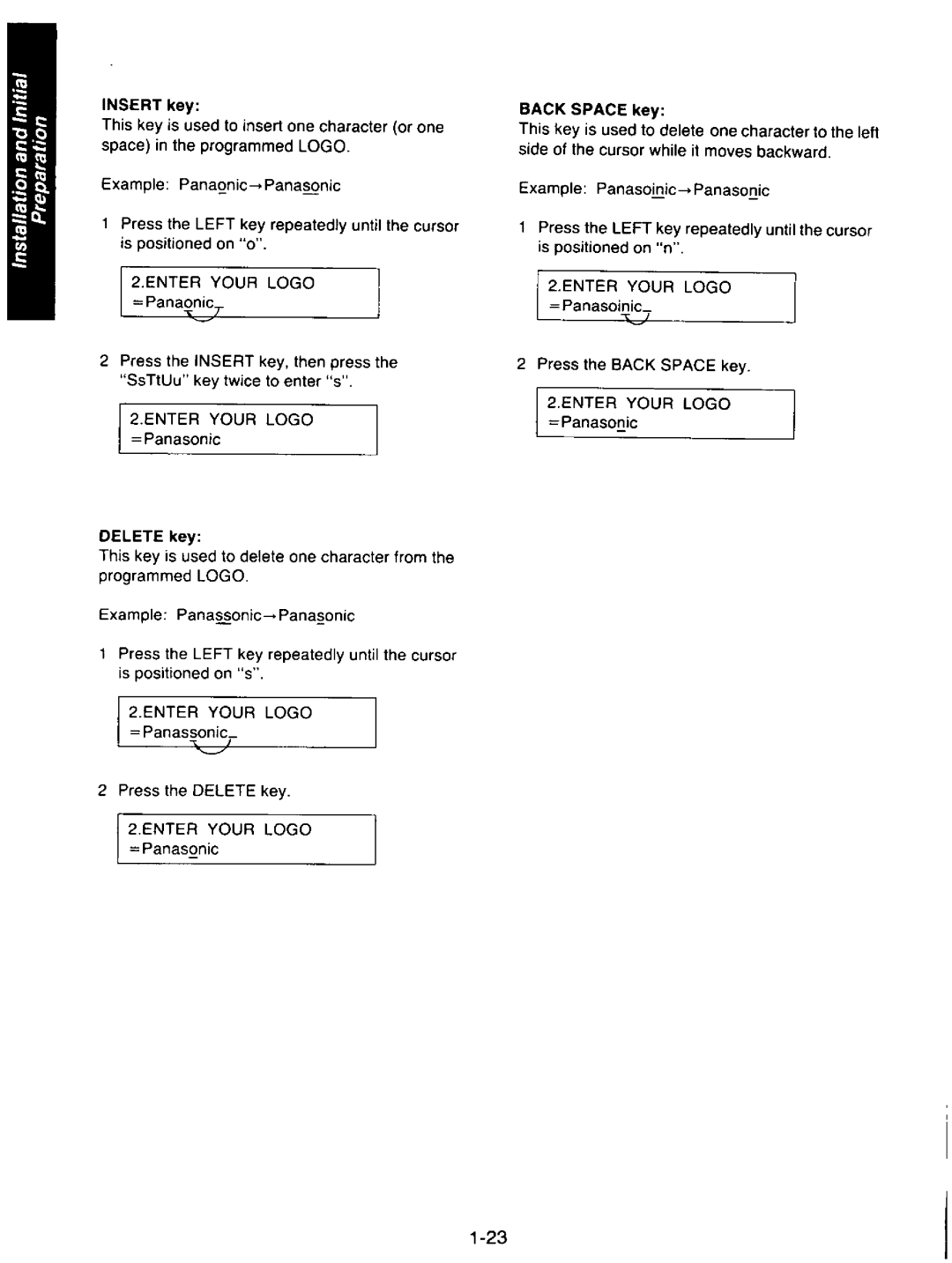 Panasonic KXF110 manual 