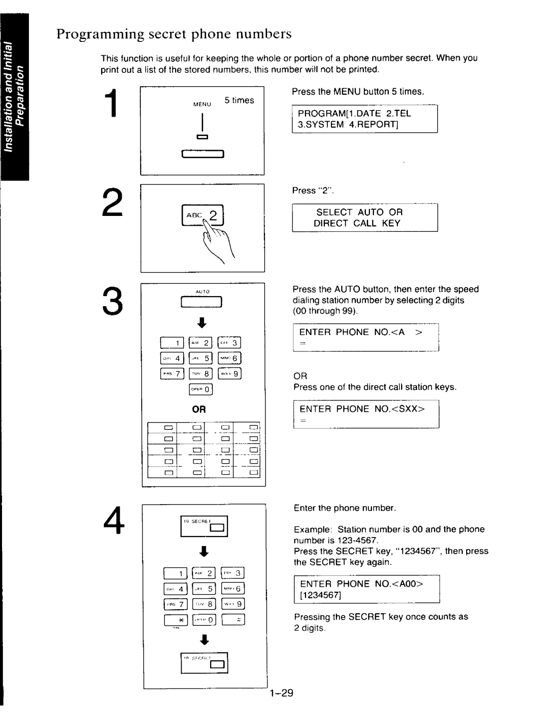 Panasonic KXF110 manual 