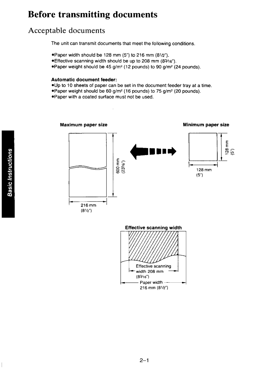 Panasonic KXF110 manual 