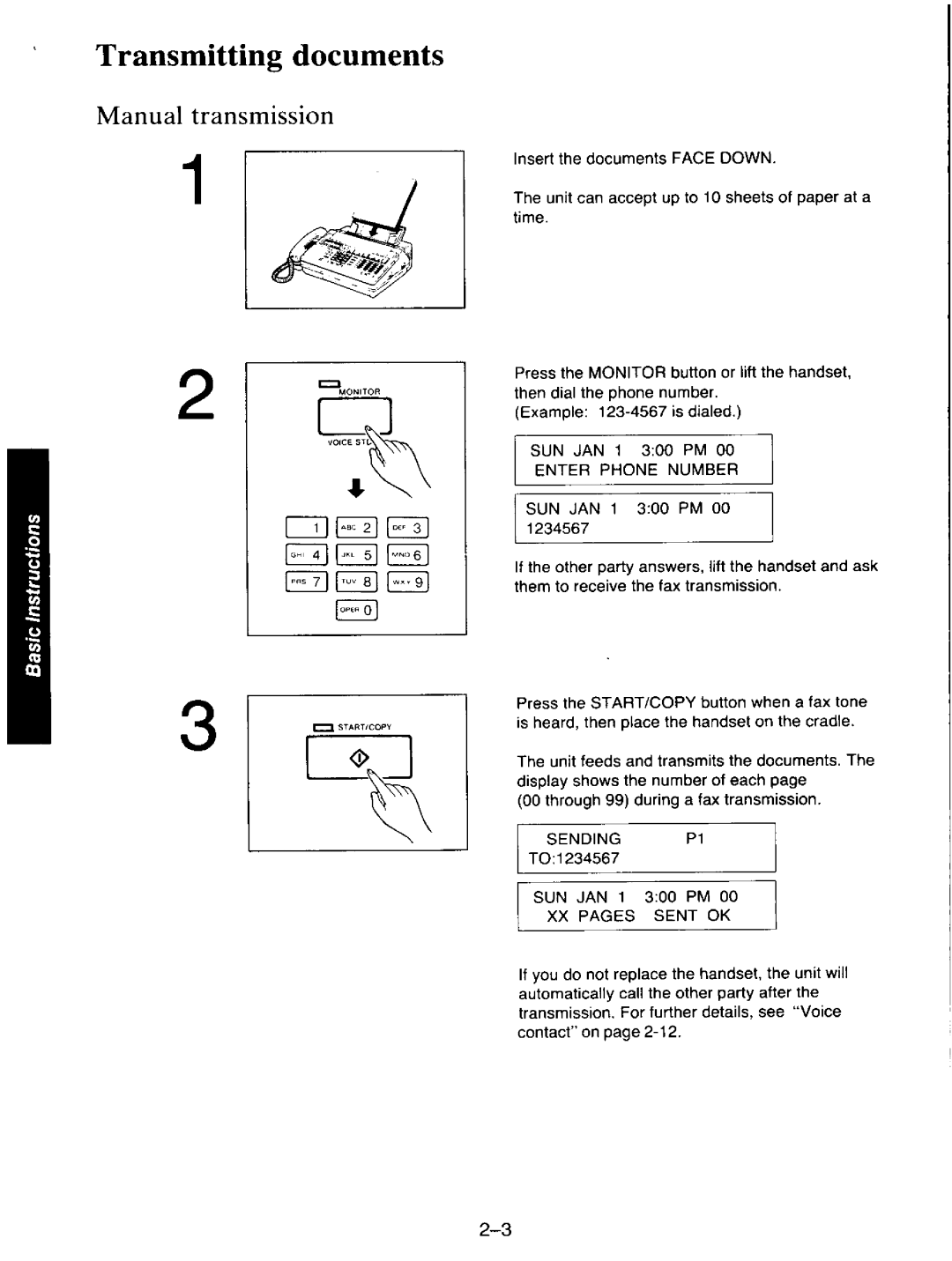 Panasonic KXF110 manual 