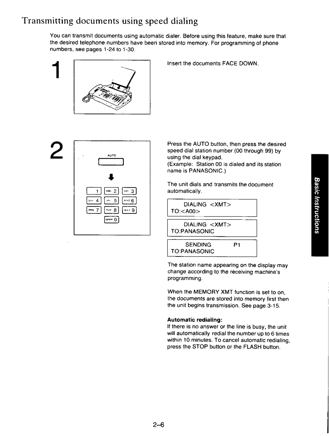 Panasonic KXF110 manual 