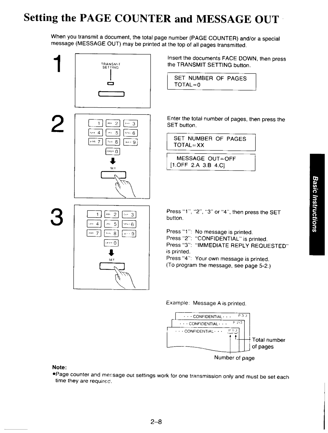 Panasonic KXF110 manual 