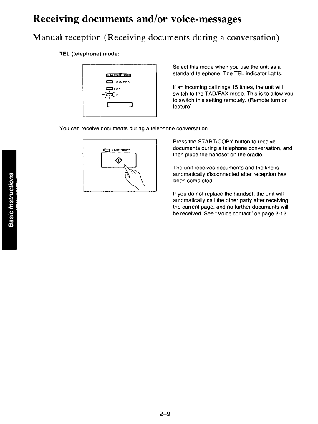 Panasonic KXF110 manual 